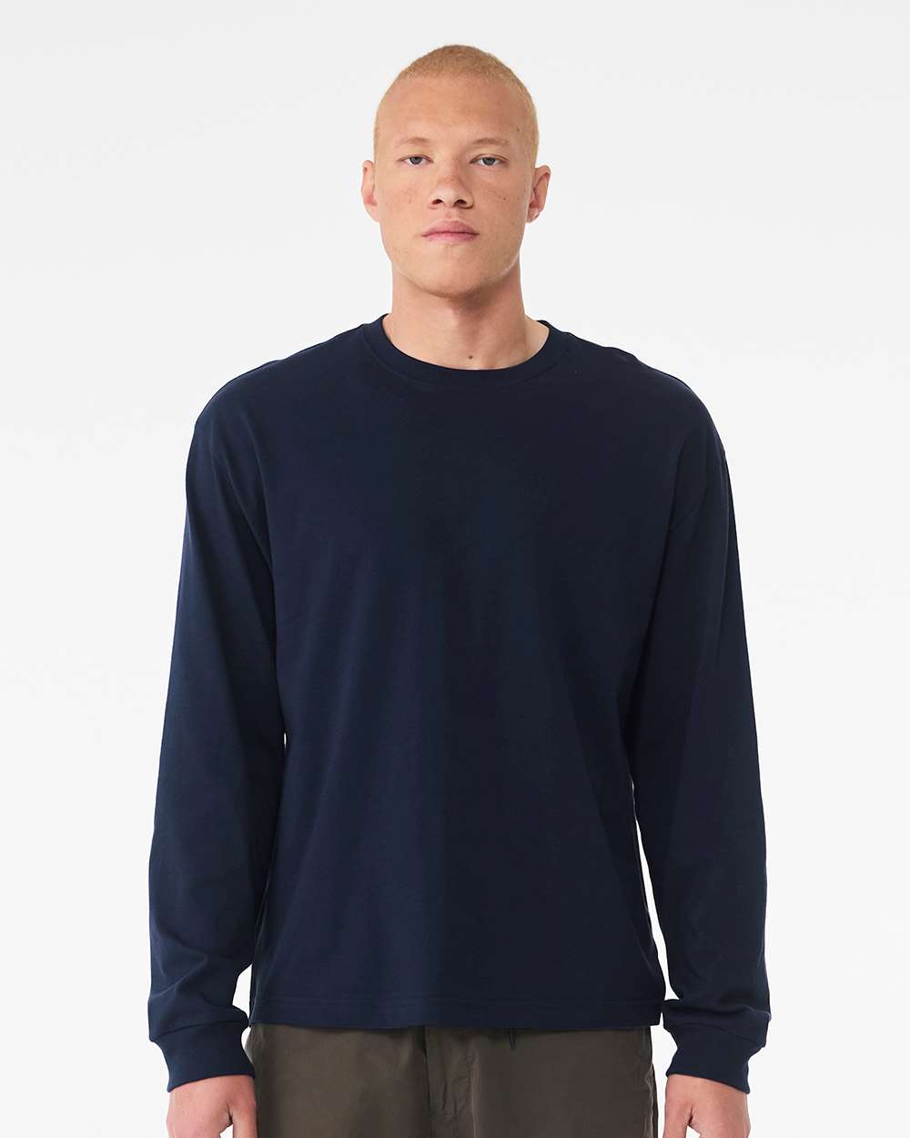 6 oz. Heavyweight Long Sleeve Tee - OnModelFront - B06206652 - Navy