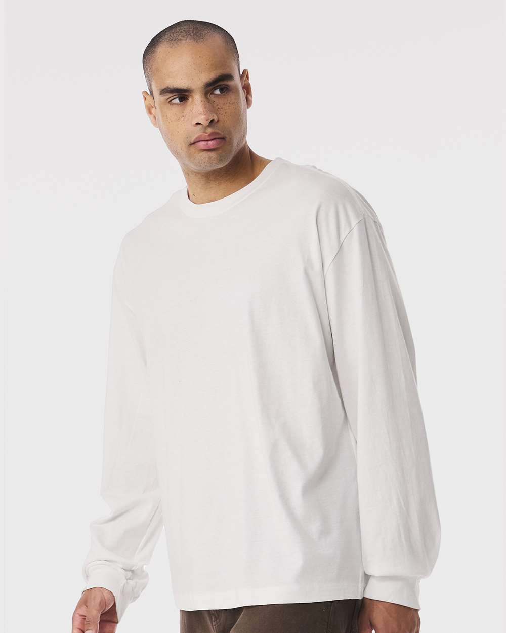6 oz. Heavyweight Long Sleeve Tee - OnModelSide - B06206012 - Vintage White