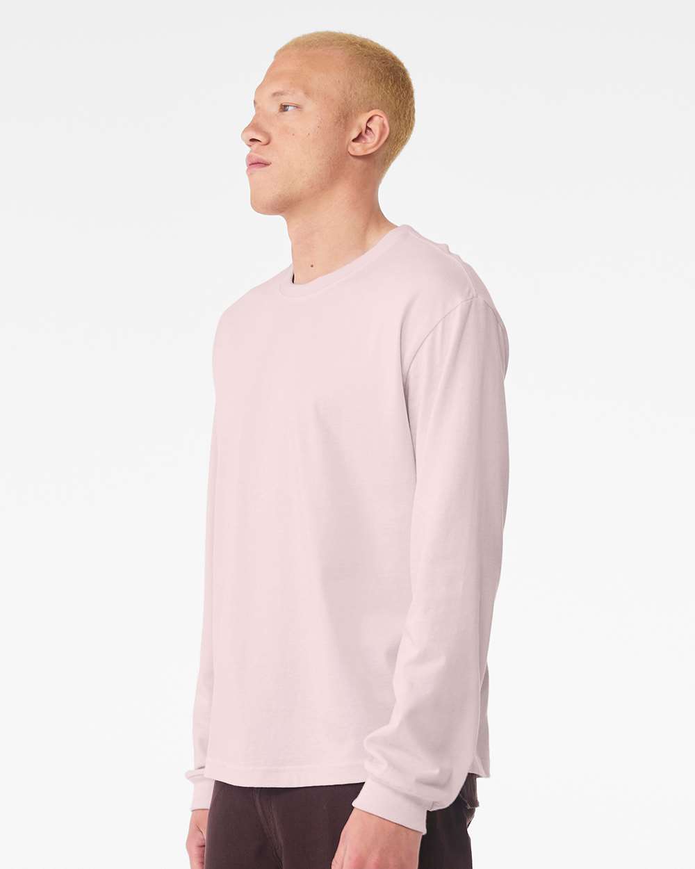 6 oz. Heavyweight Long Sleeve Tee - OnModelSide - B06206462 - Soft Pink