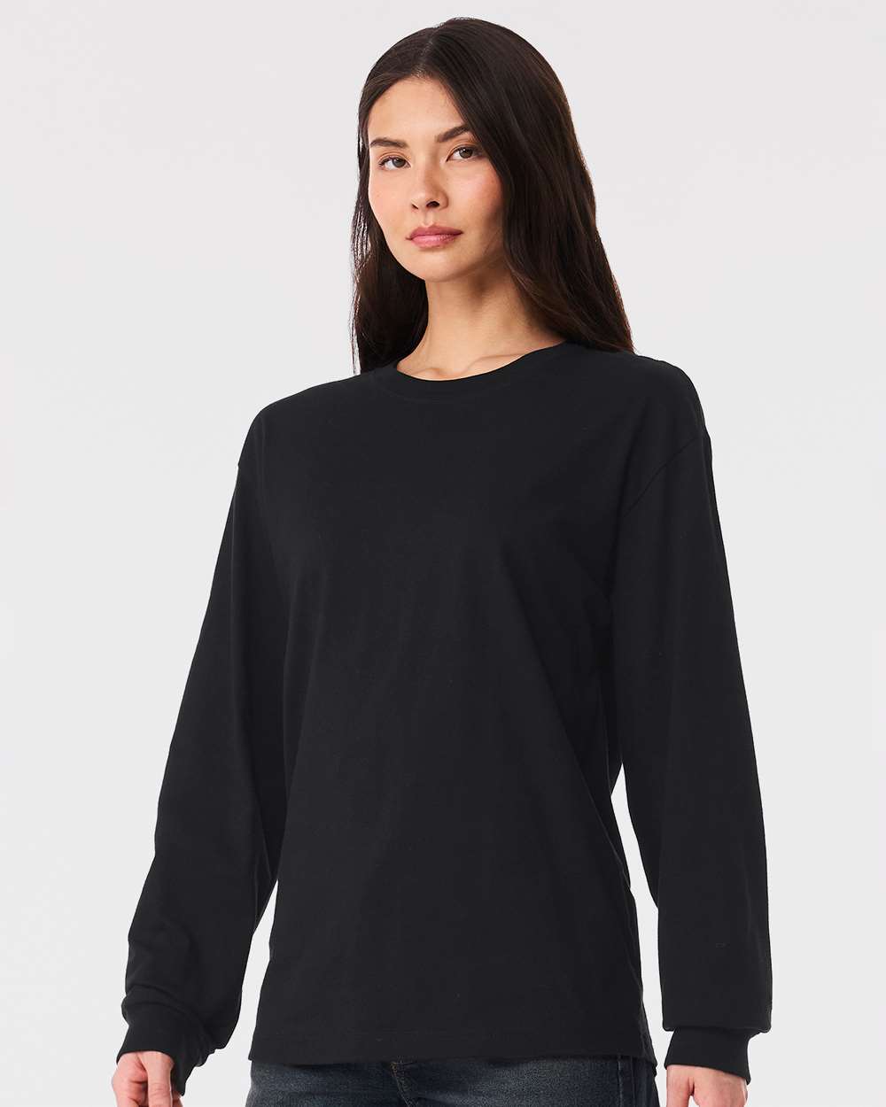 6 oz. Heavyweight Long Sleeve Tee - OnModelSide - B06206512 - Vintage Black