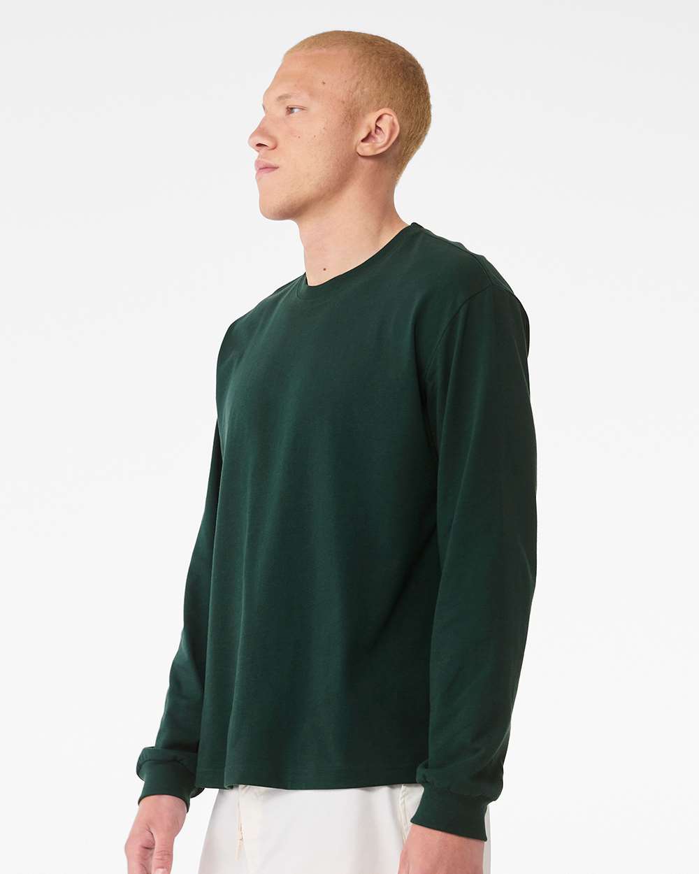 6 oz. Heavyweight Long Sleeve Tee - OnModelSide - B06206542 - Forest