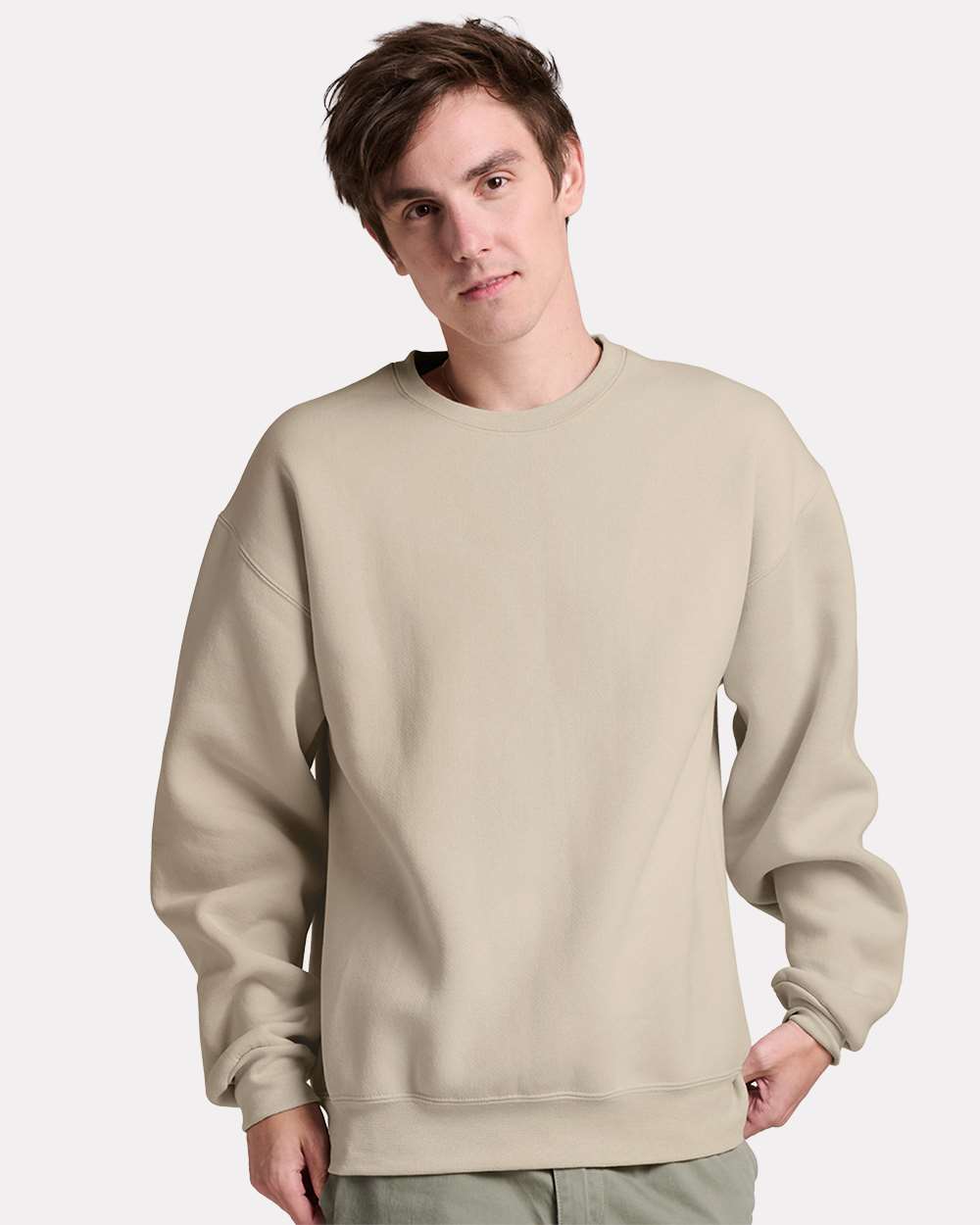 Unisex Rugged Crewneck Sweatshirt - OnModelFront - B01435733 - Putty