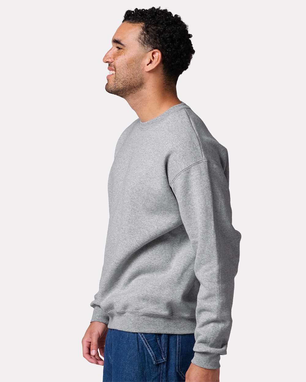 Unisex Rugged Crewneck Sweatshirt - OnModelSide - B01435583 - Athletic Heather