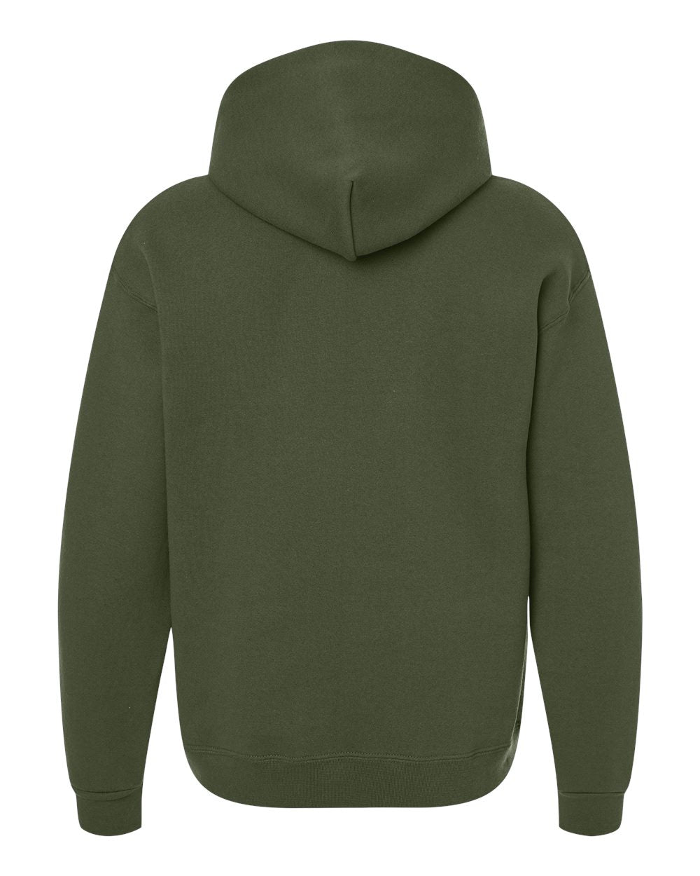 Unisex Rugged Hooded Sweatshirt - Back - B01535543 - Military Green
