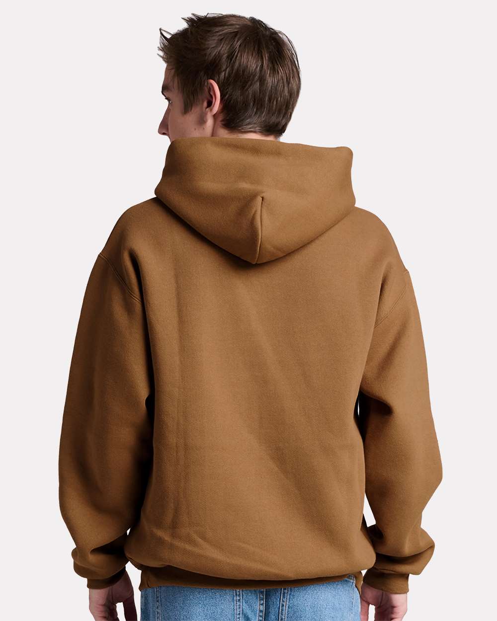 Unisex Rugged Hooded Sweatshirt - OnModelBack - B01535553 - Golden Pecan