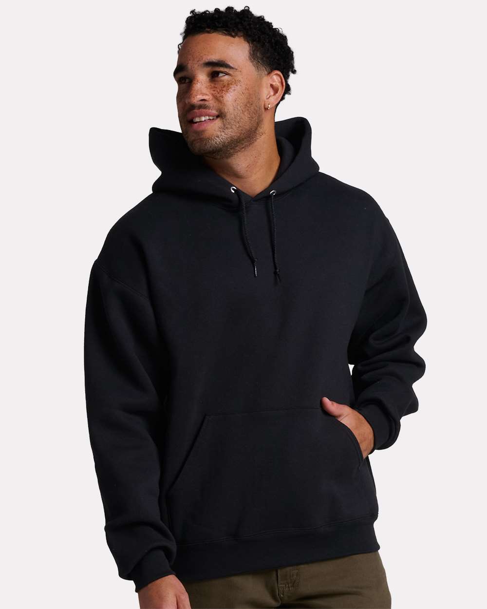 Unisex Rugged Hooded Sweatshirt - OnModelFront - B01535503 - Black Ink