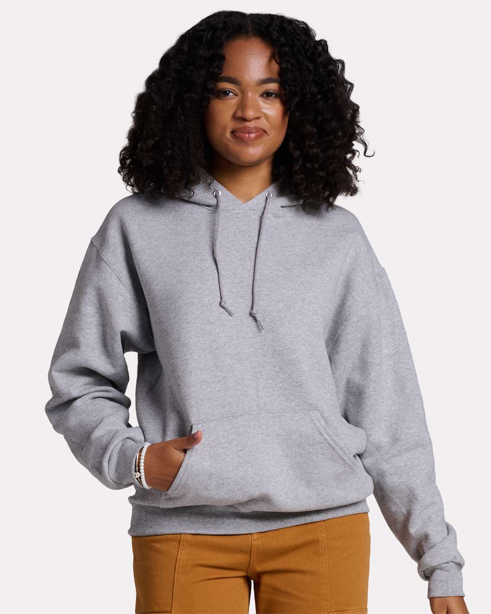 Unisex Rugged Hooded Sweatshirt - OnModelFront - B01535583 - Athletic Heather