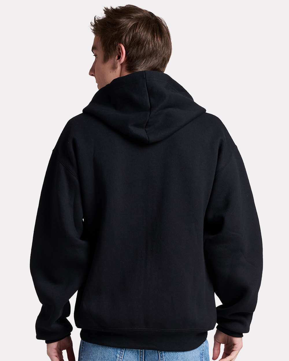 Unisex Rugged Full-Zip Hooded Sweatshirt - OnModelBack - B01635503 - Black Ink