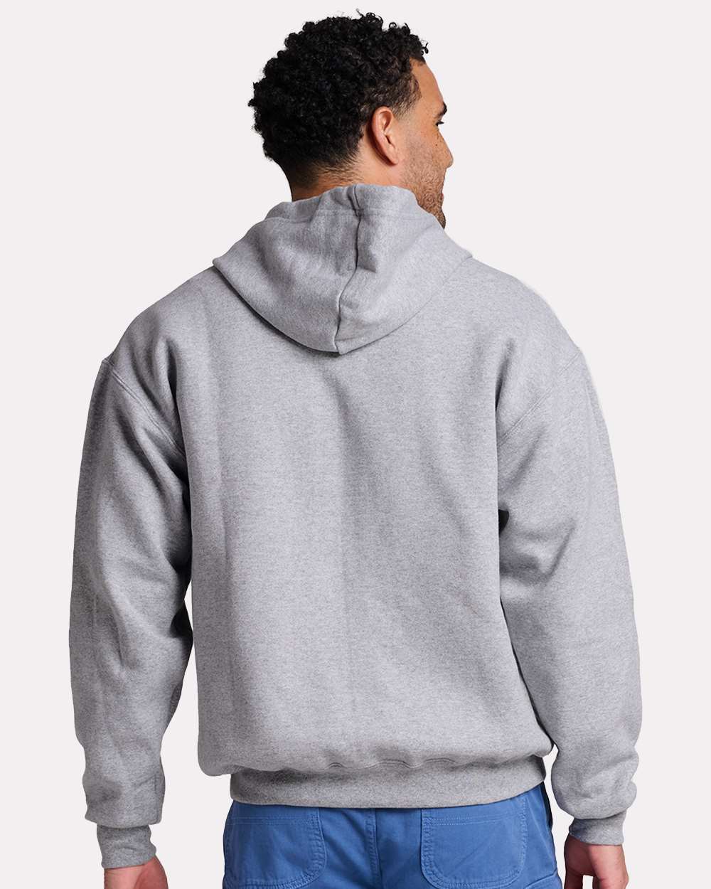 Unisex Rugged Full-Zip Hooded Sweatshirt - OnModelBack - B01635583 - Athletic Heather