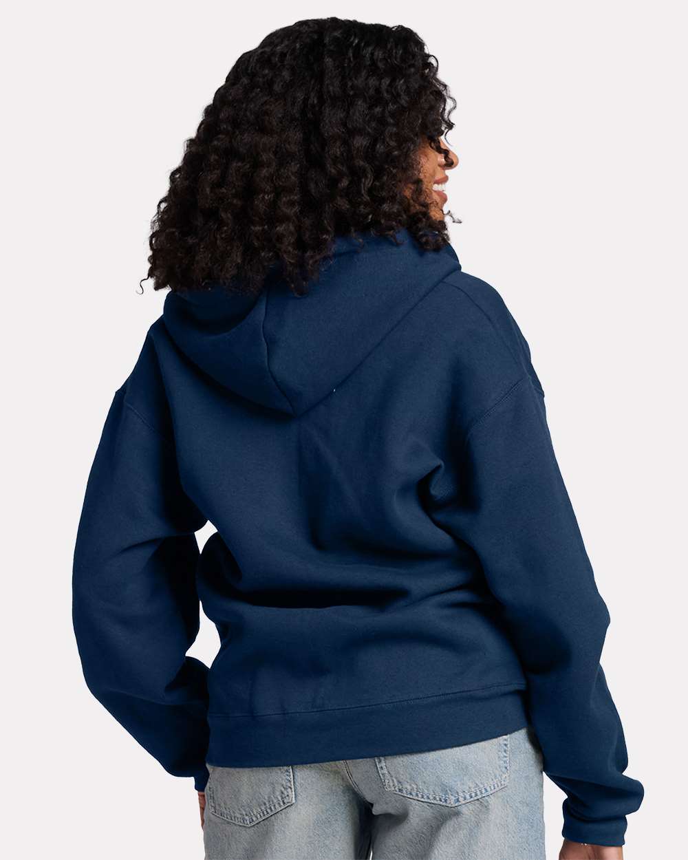 Unisex Rugged Full-Zip Hooded Sweatshirt - OnModelBack - B01635653 - Washed Navy