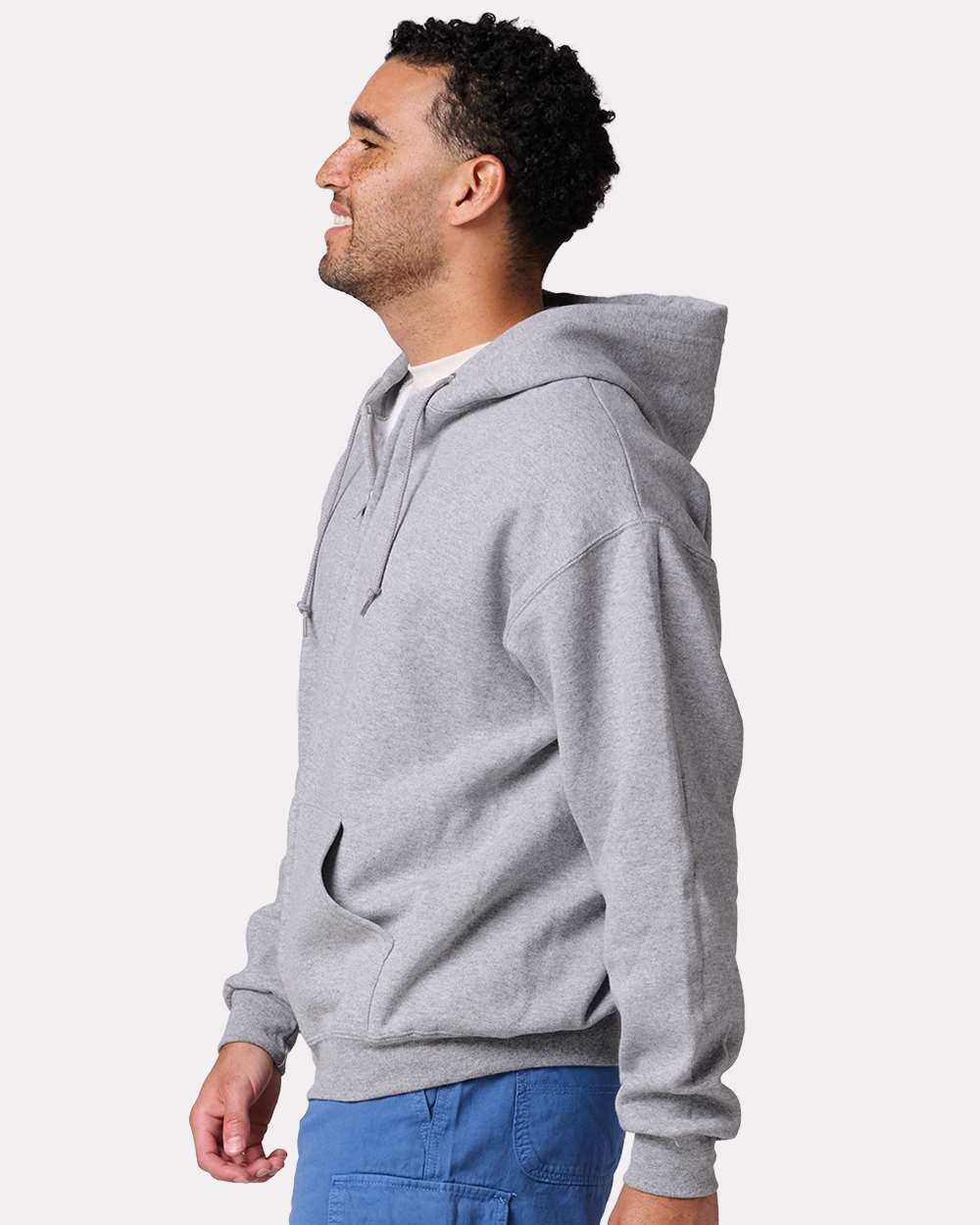 Unisex Rugged Full-Zip Hooded Sweatshirt - OnModelSide - B01635583 - Athletic Heather