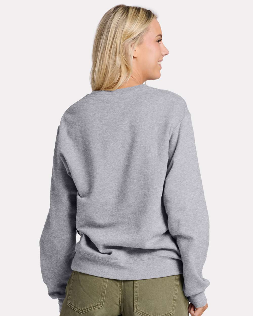 Unisex Ultimate CVC Crewneck Sweatshirt - OnModelBack - B01735583 - Athletic Heather