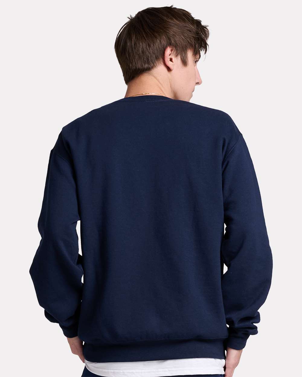Unisex Ultimate CVC Crewneck Sweatshirt - OnModelBack - B01735653 - J. Navy