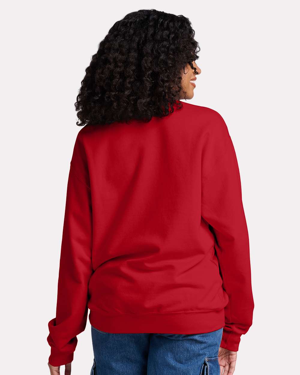 Unisex Ultimate CVC Crewneck Sweatshirt - OnModelBack - B01735703 - True Red