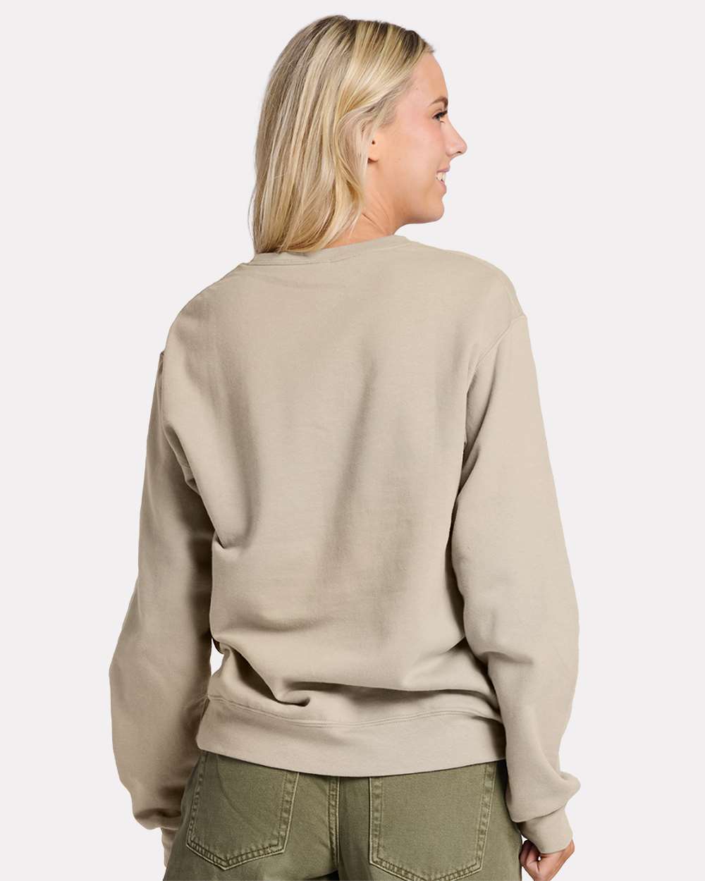 Unisex Ultimate CVC Crewneck Sweatshirt - OnModelBack - B01735733 - Putty