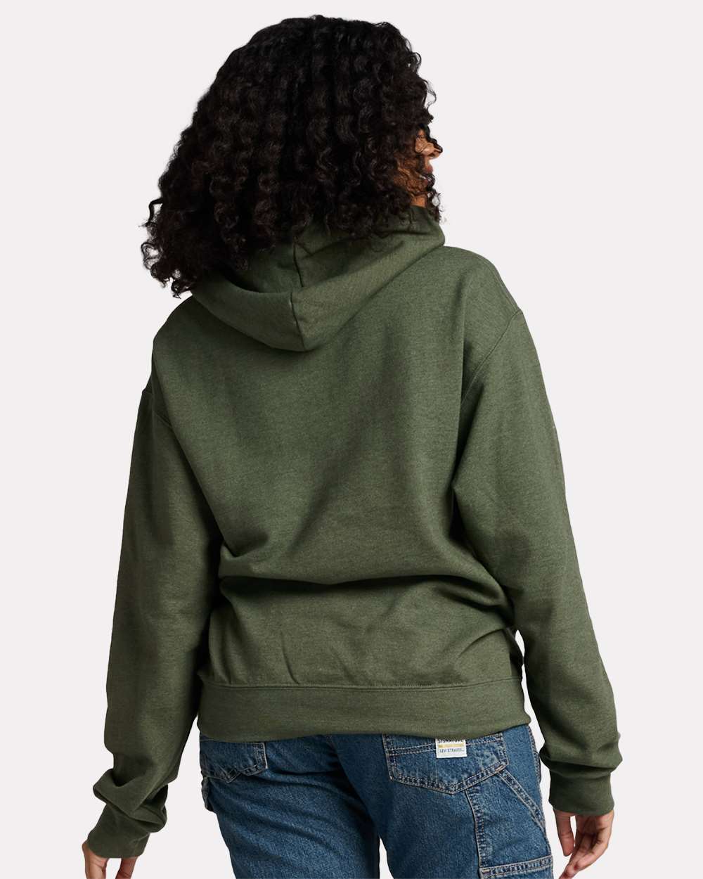 Unisex Ultimate CVC Hooded Sweatshirt - OnModelBack - B01835543 - Military Green Heather