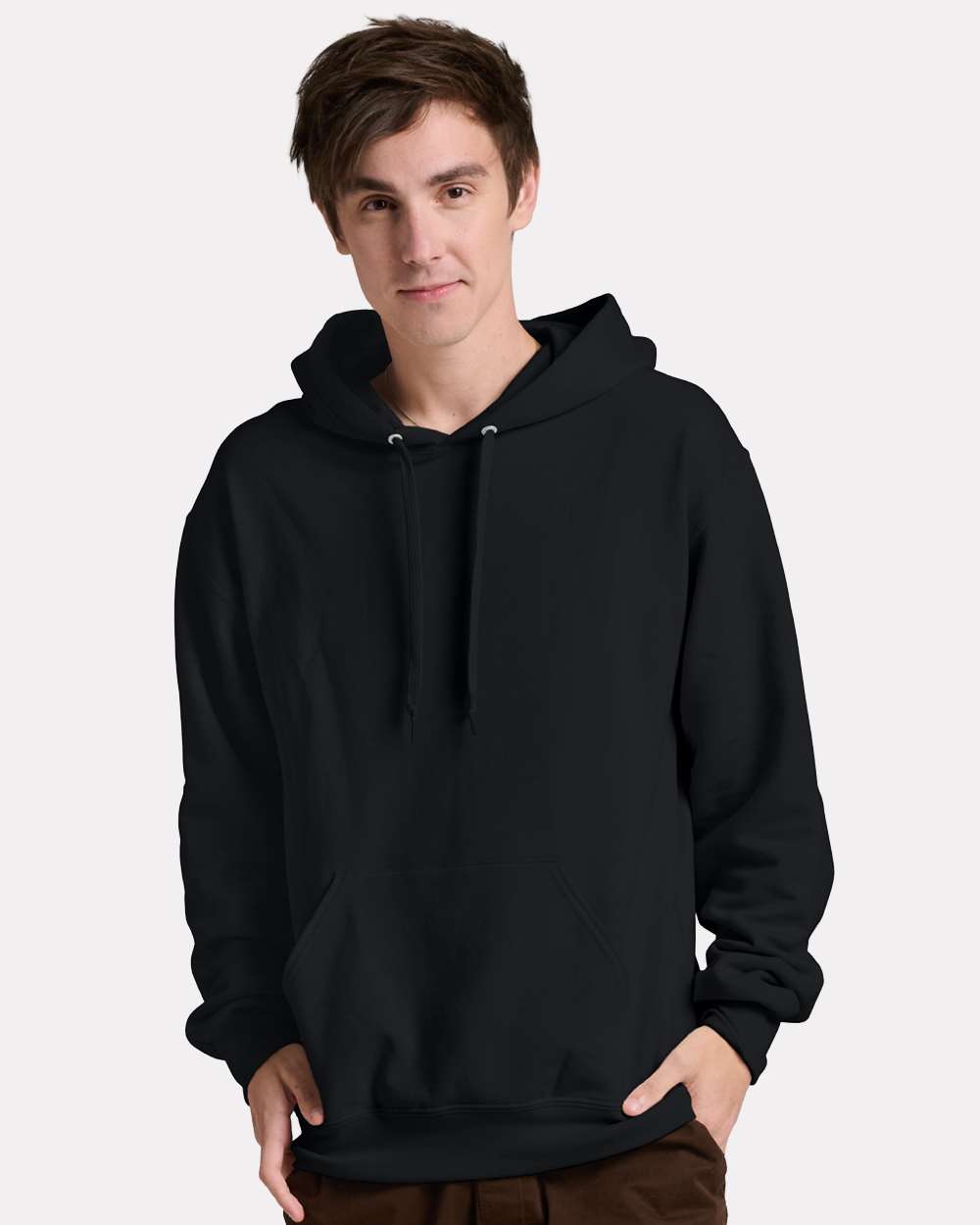 Unisex Ultimate CVC Hooded Sweatshirt - OnModelFront - B01835503 - Black Ink