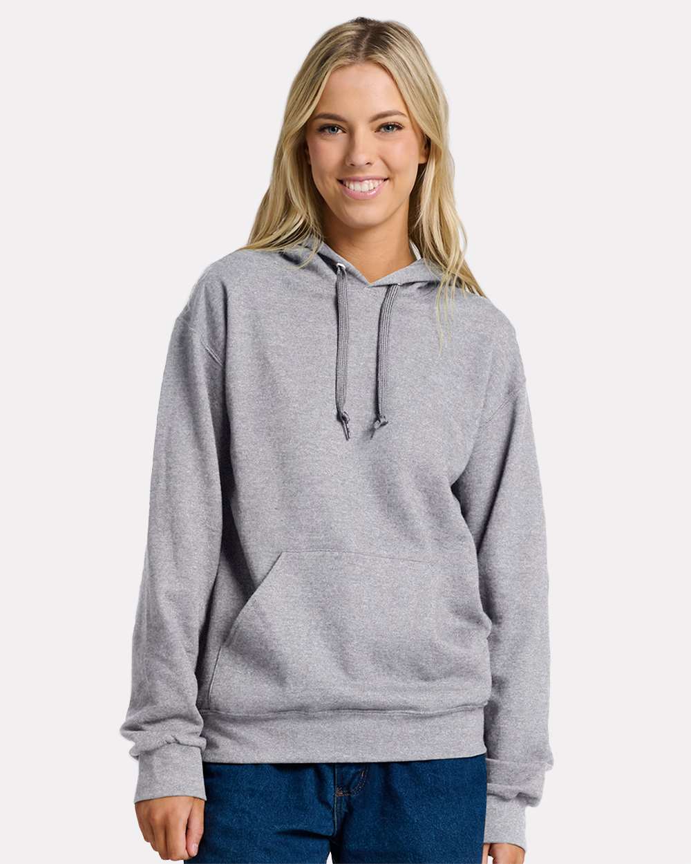 Unisex Ultimate CVC Hooded Sweatshirt - OnModelFront - B01835583 - Athletic Heather
