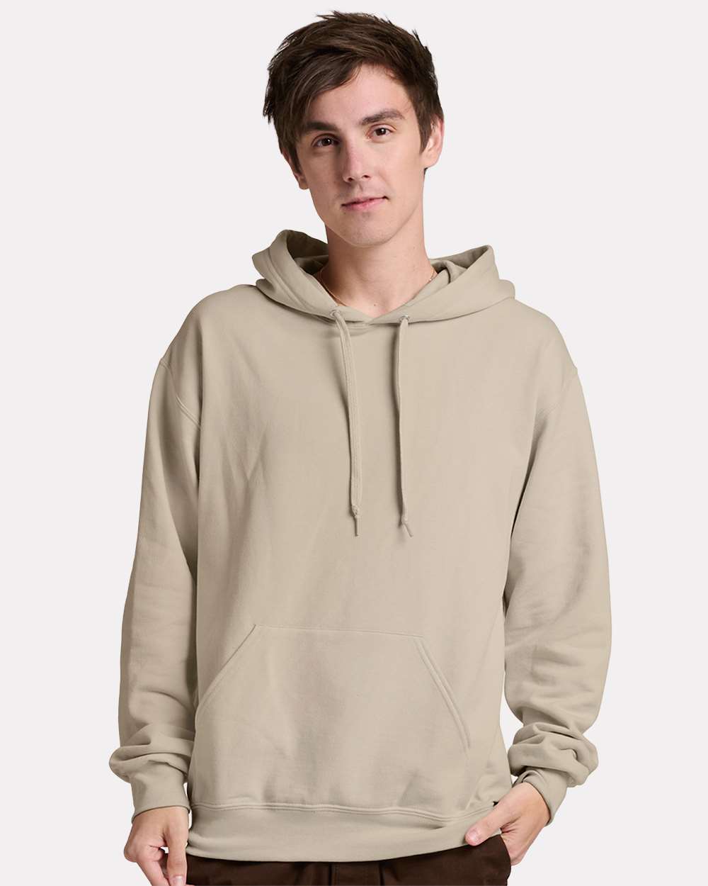 Unisex Ultimate CVC Hooded Sweatshirt - OnModelFront - B01835733 - Putty