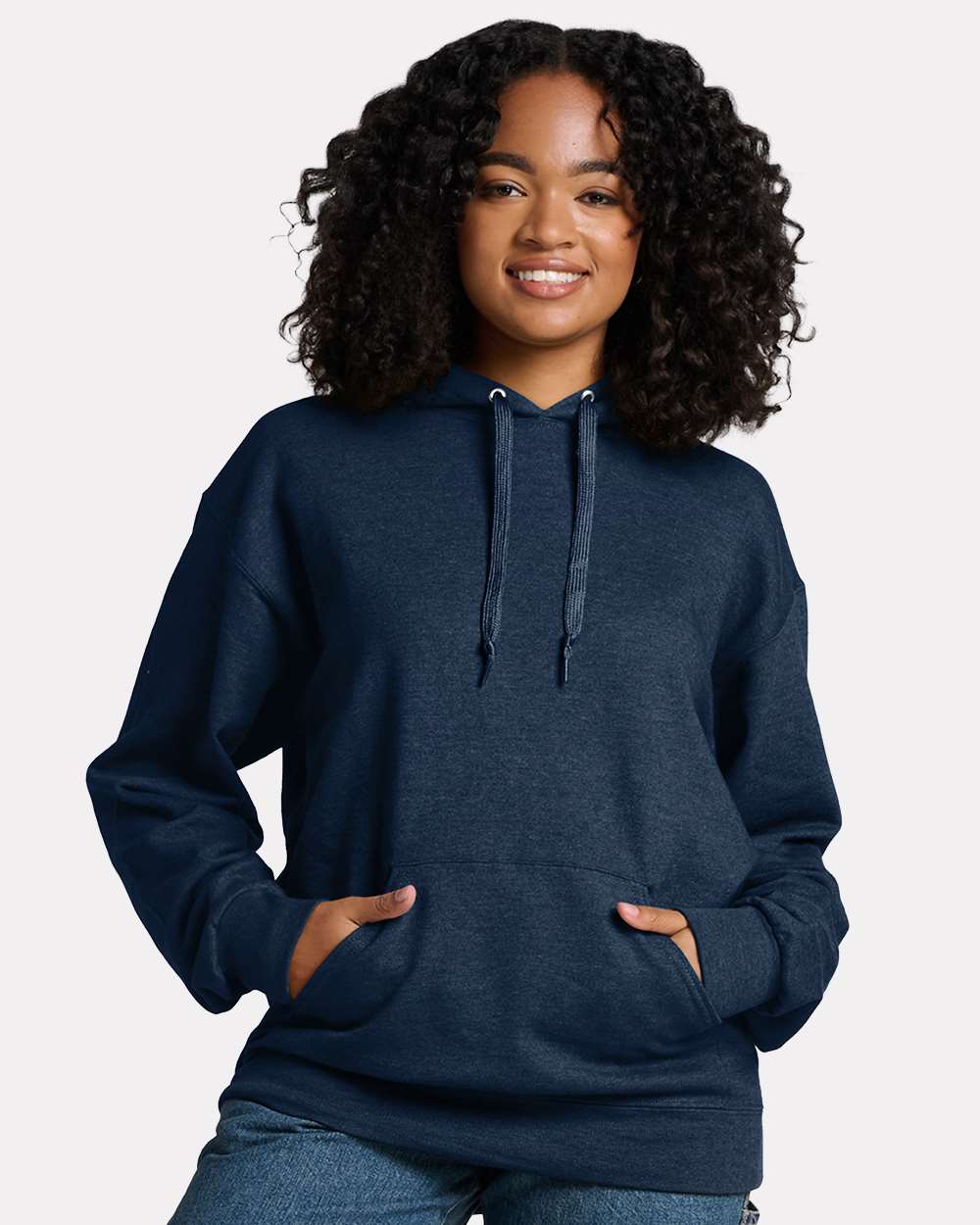 Unisex Ultimate CVC Hooded Sweatshirt - OnModelFront - B01835973 - Indigo Heather