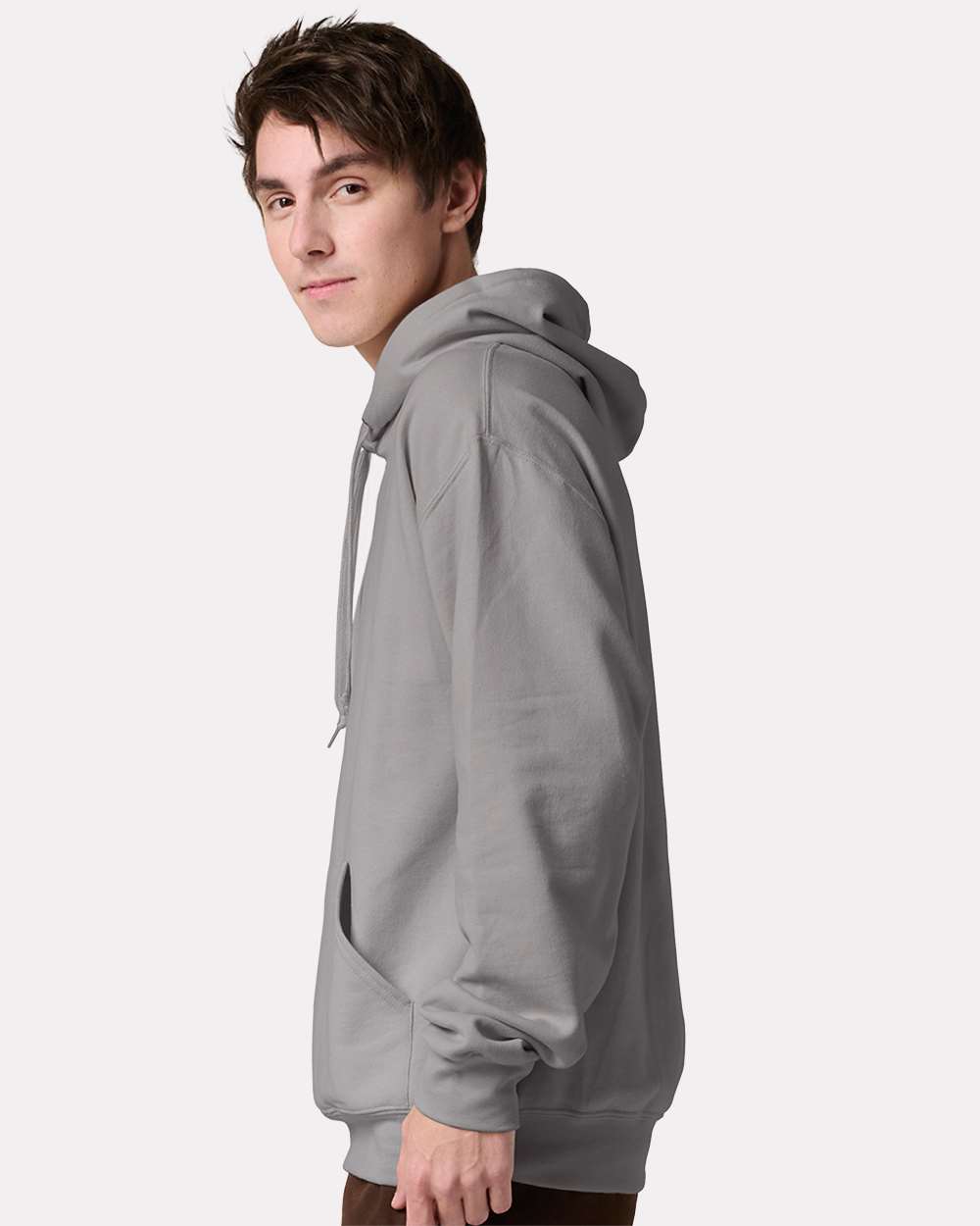 Unisex Ultimate CVC Hooded Sweatshirt - OnModelSide - B01835113 - Rock