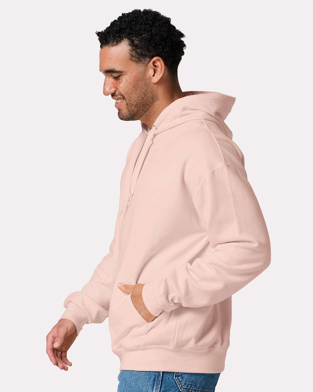 Unisex Ultimate CVC Hooded Sweatshirt - OnModelSide - B01835303 - Blush Pink