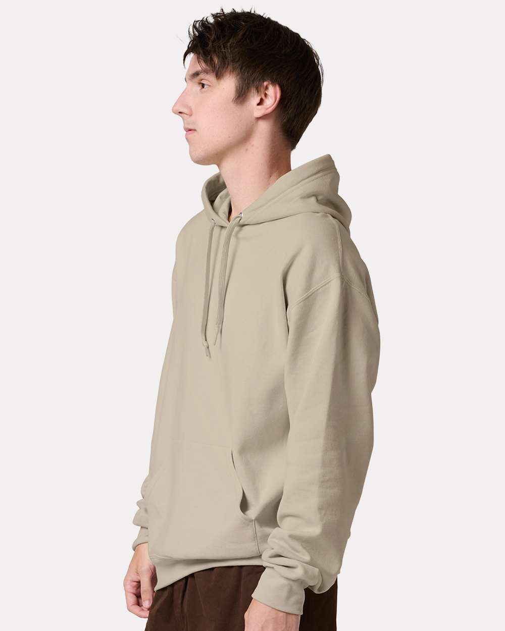 Unisex Ultimate CVC Hooded Sweatshirt - OnModelSide - B01835733 - Putty