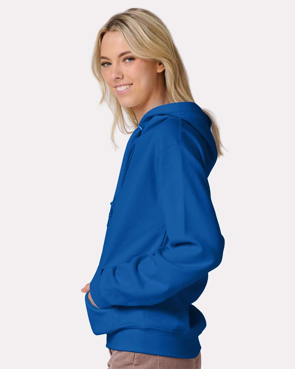 Unisex Ultimate CVC Hooded Sweatshirt - OnModelSide - B01835753 - Royal