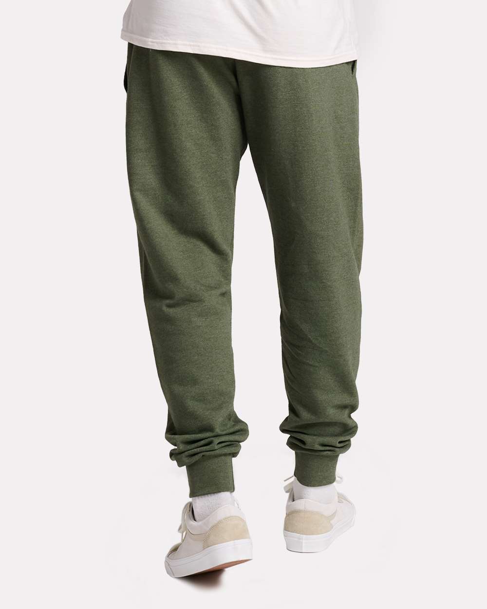 Unisex Ultimate CVC Jogger - OnModelBack - B01935543 - Military Green Heather