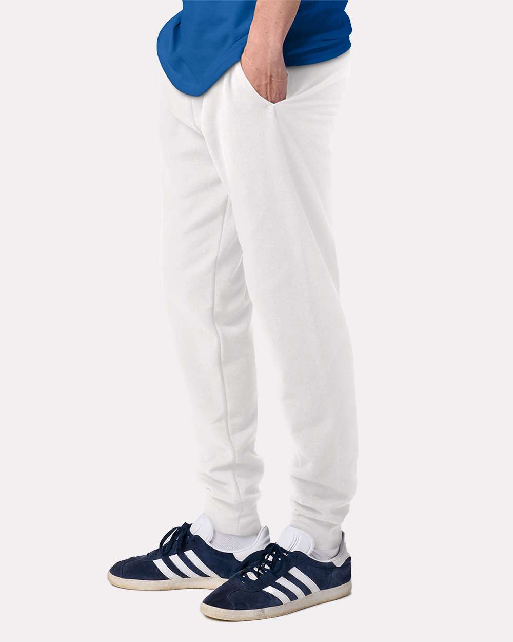 Unisex Ultimate CVC Jogger - OnModelSide - B01935003 - White