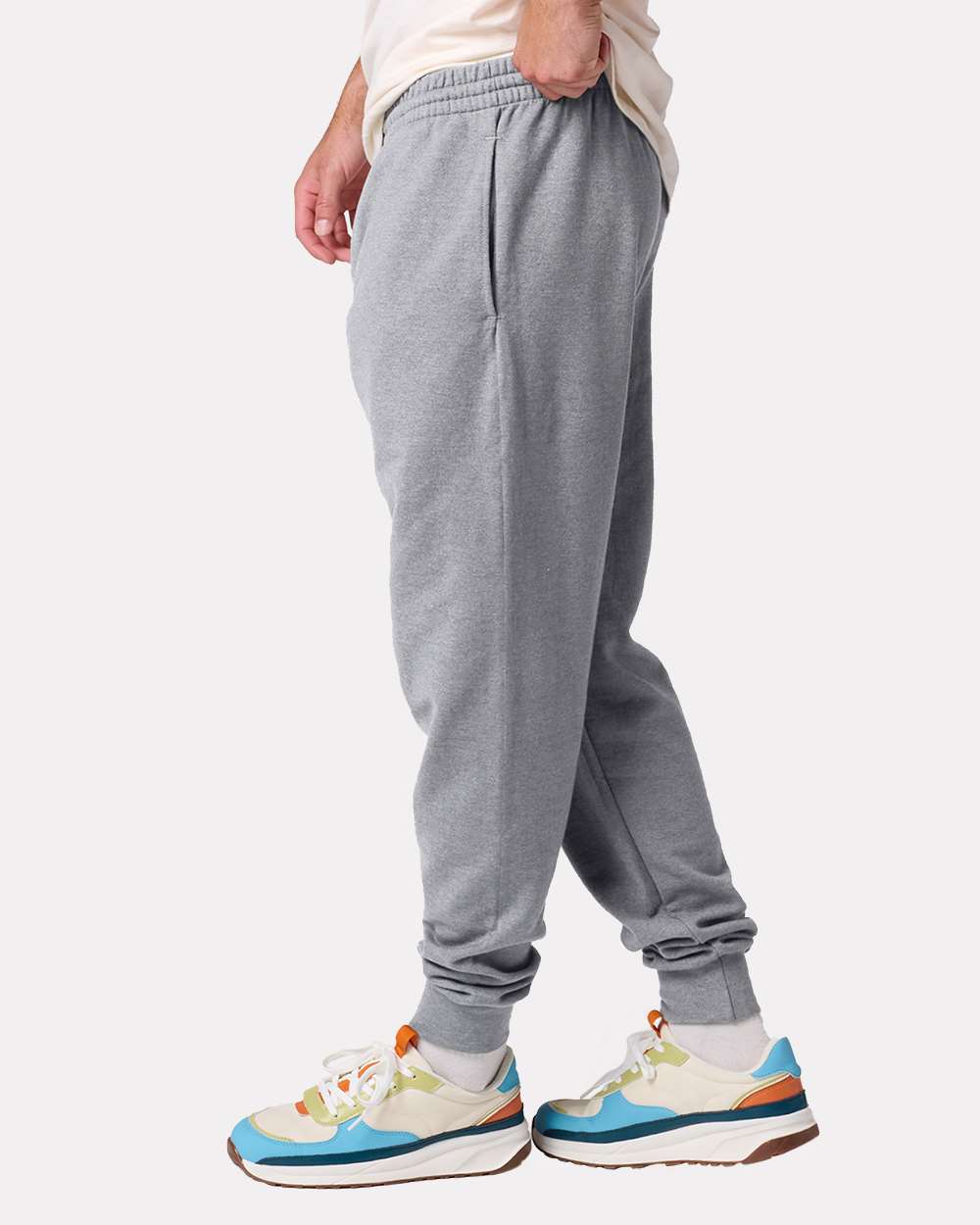 Unisex Ultimate CVC Jogger - OnModelSide - B01935583 - Athletic Heather