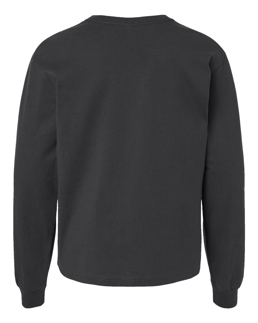 Youth 6oz. Heavyweight Long Sleeve Tee - Back - B08106203 - Dark Grey