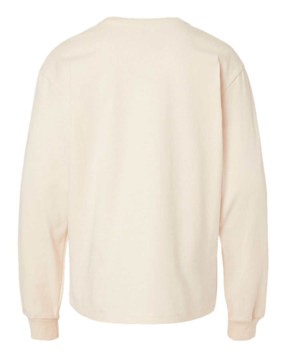 Youth 6oz. Heavyweight Long Sleeve Tee - Back - B08106243 - Natural
