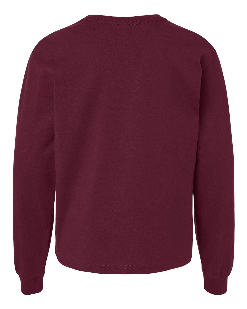 Youth 6oz. Heavyweight Long Sleeve Tee - Back - B08106293 - Maroon