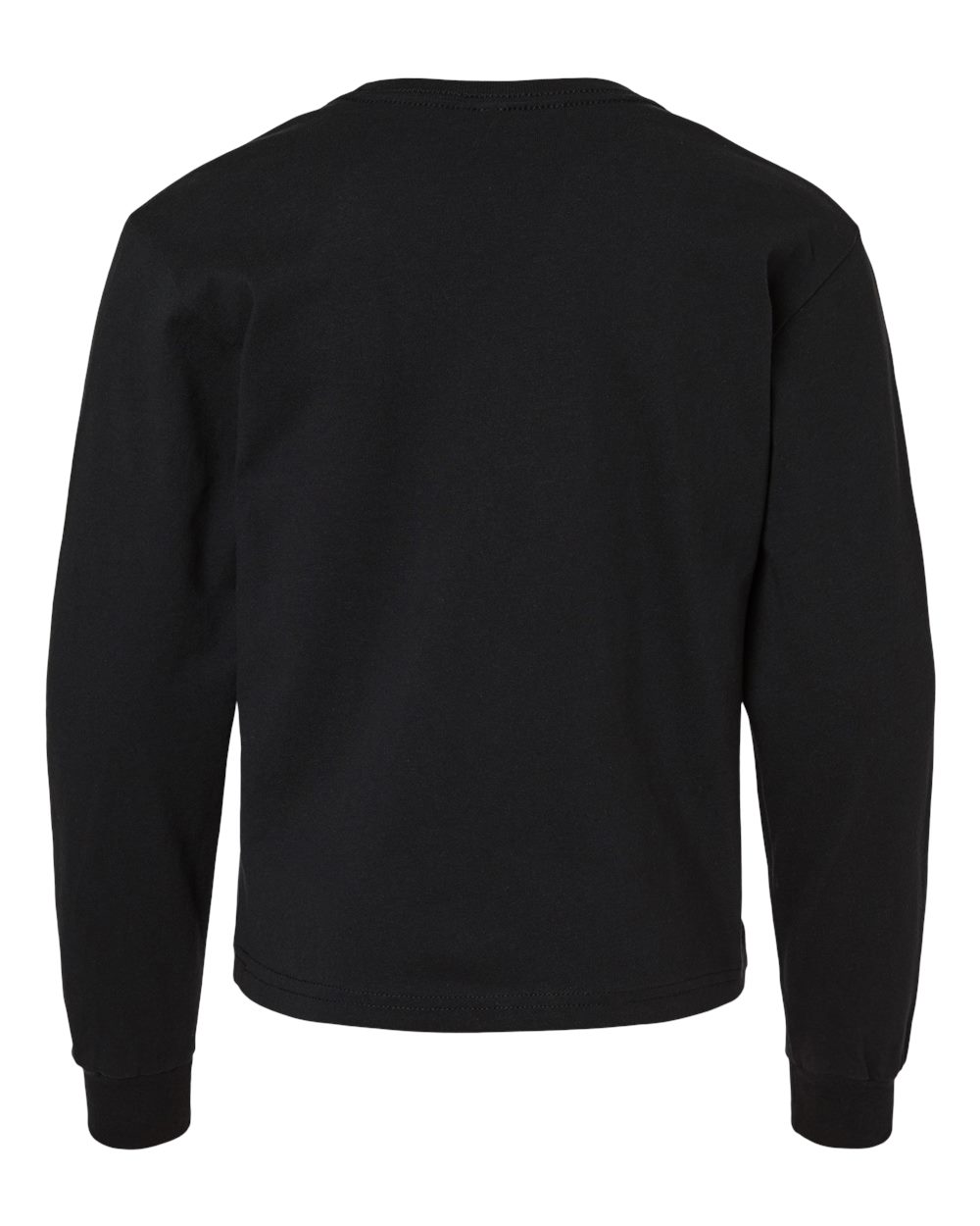 Youth 6oz. Heavyweight Long Sleeve Tee - Back - B08106503 - Black