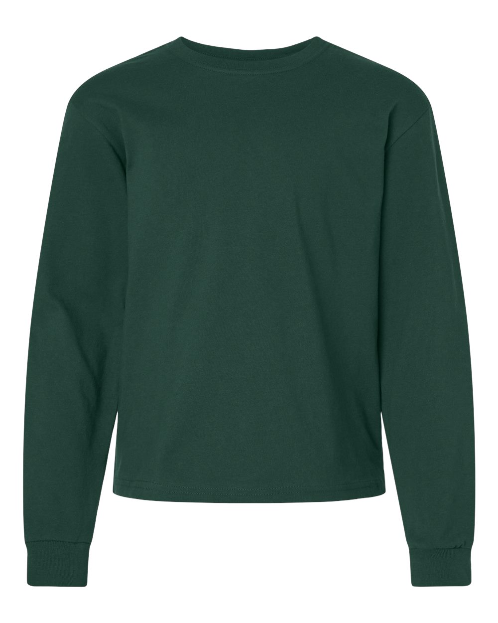 Youth 6oz. Heavyweight Long Sleeve Tee - Front - B08106543 - Forest