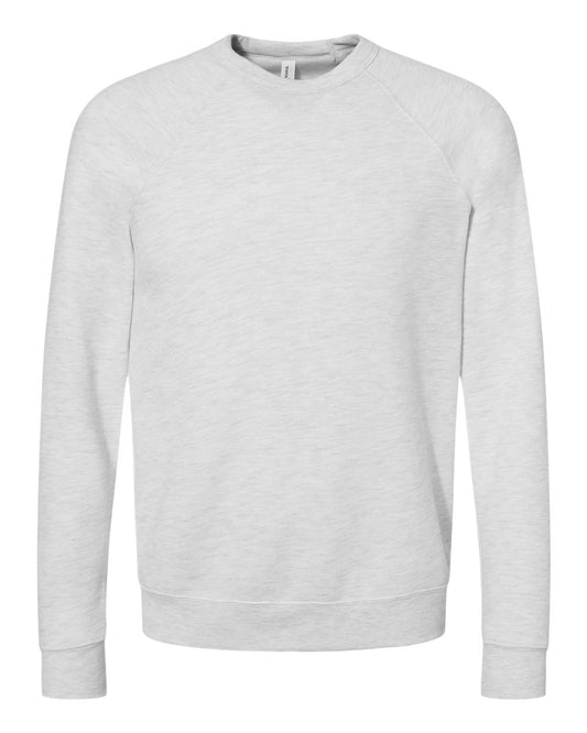 Unisex Sponge Fleece Raglan Crewneck Sweatshirt - Front - B85106022 - Ash