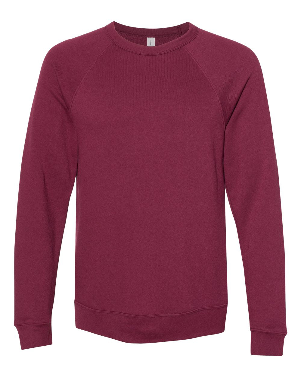 Unisex Sponge Fleece Raglan Crewneck Sweatshirt - Front - B85106532 - Maroon