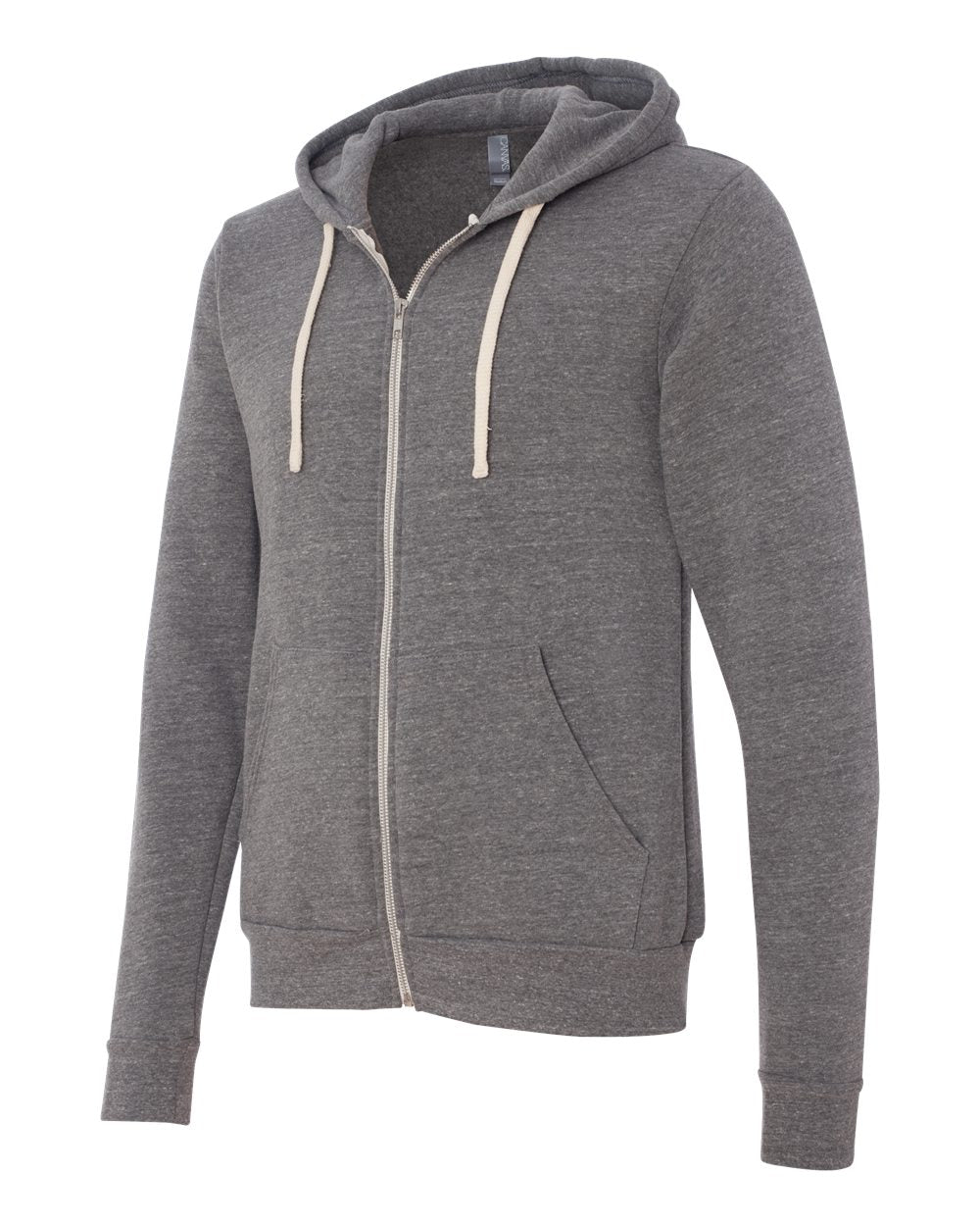 Unisex Triblend Sponge Fleece Full-Zip Hoodie - Side - B84906582 - Grey Triblend