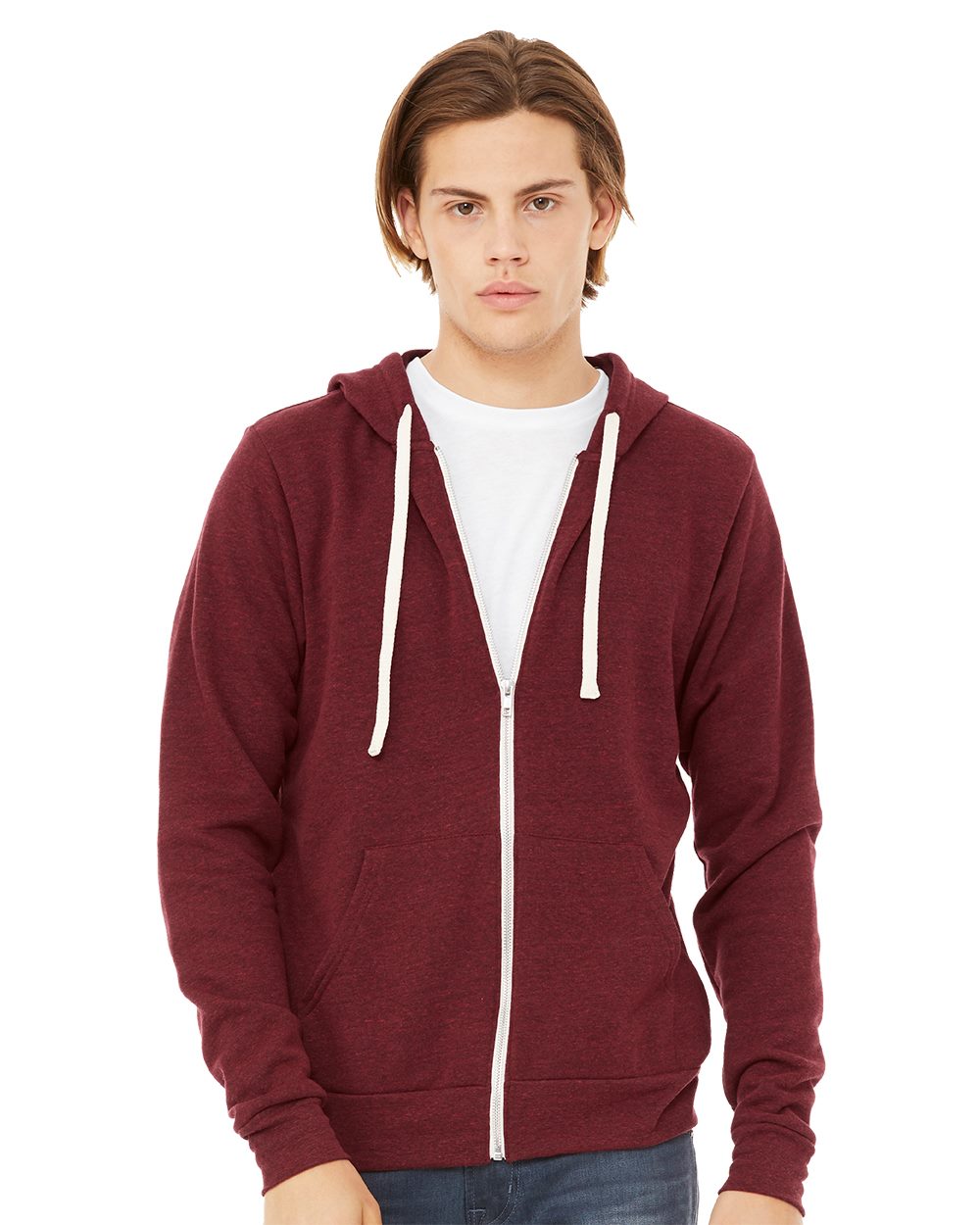 Unisex Triblend Sponge Fleece Full-Zip Hoodie - styleImage