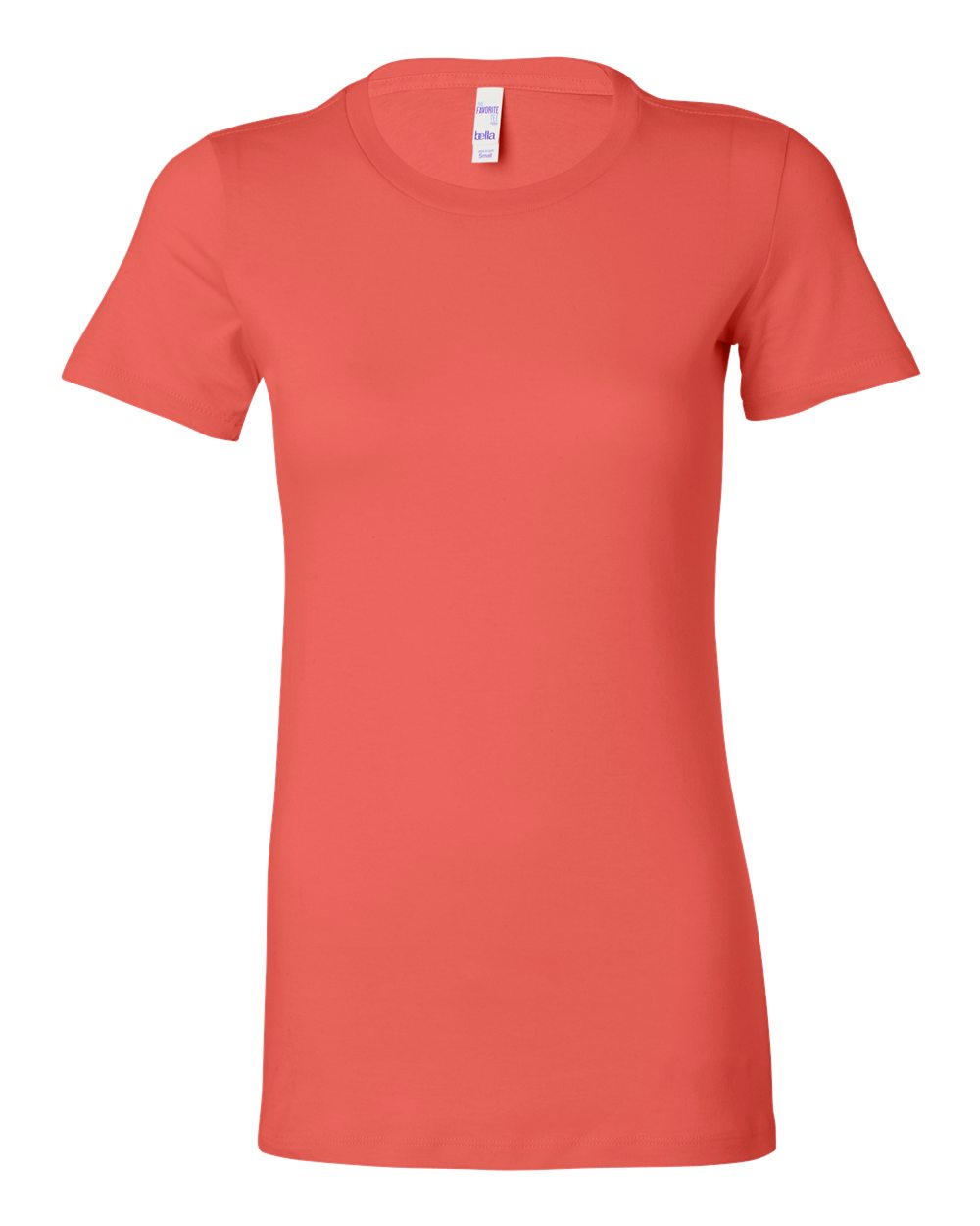 Women's Slim Fit Tee - Front - B50306273 - Coral
