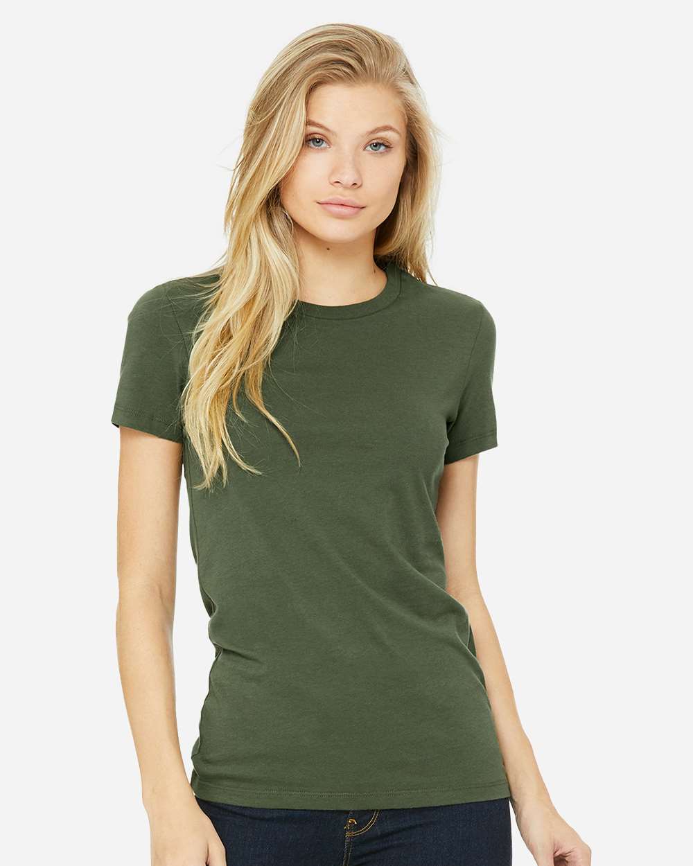 Women's Slim Fit Tee - OnModelFront - B50306963 - Military Green