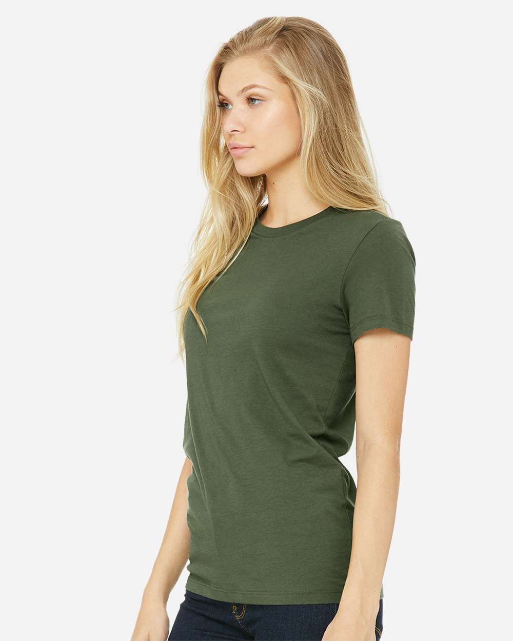 Women's Slim Fit Tee - OnModelSide - B50306963 - Military Green