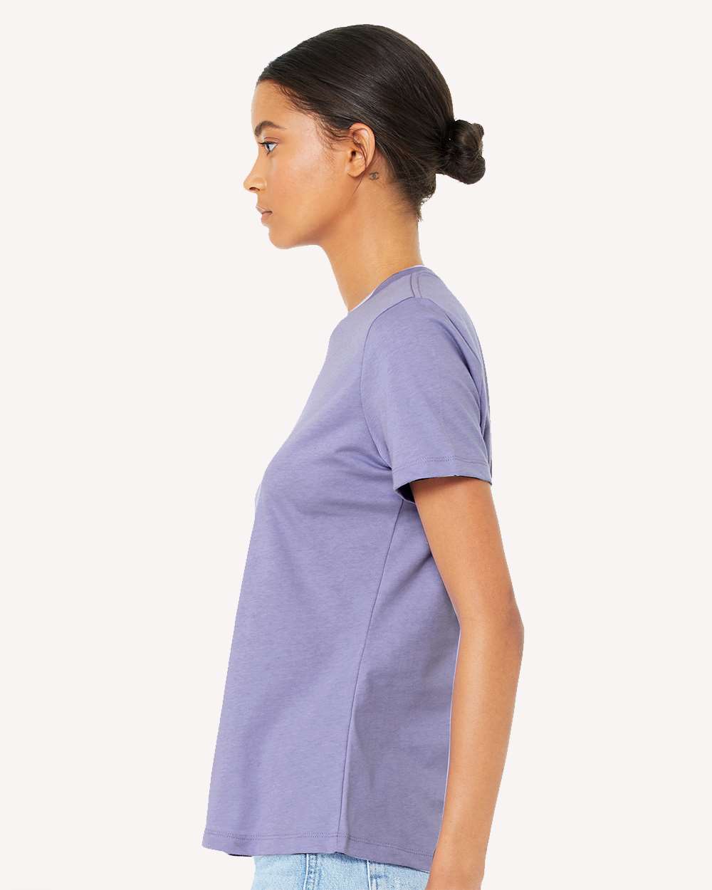 Women’s Relaxed Jersey Tee - OnModelSide - B86906773 - Dark Lavender