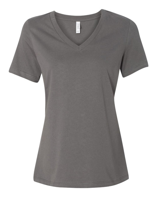 Women’s Relaxed Jersey V-Neck Tee - Front - B87006133 - Asphalt