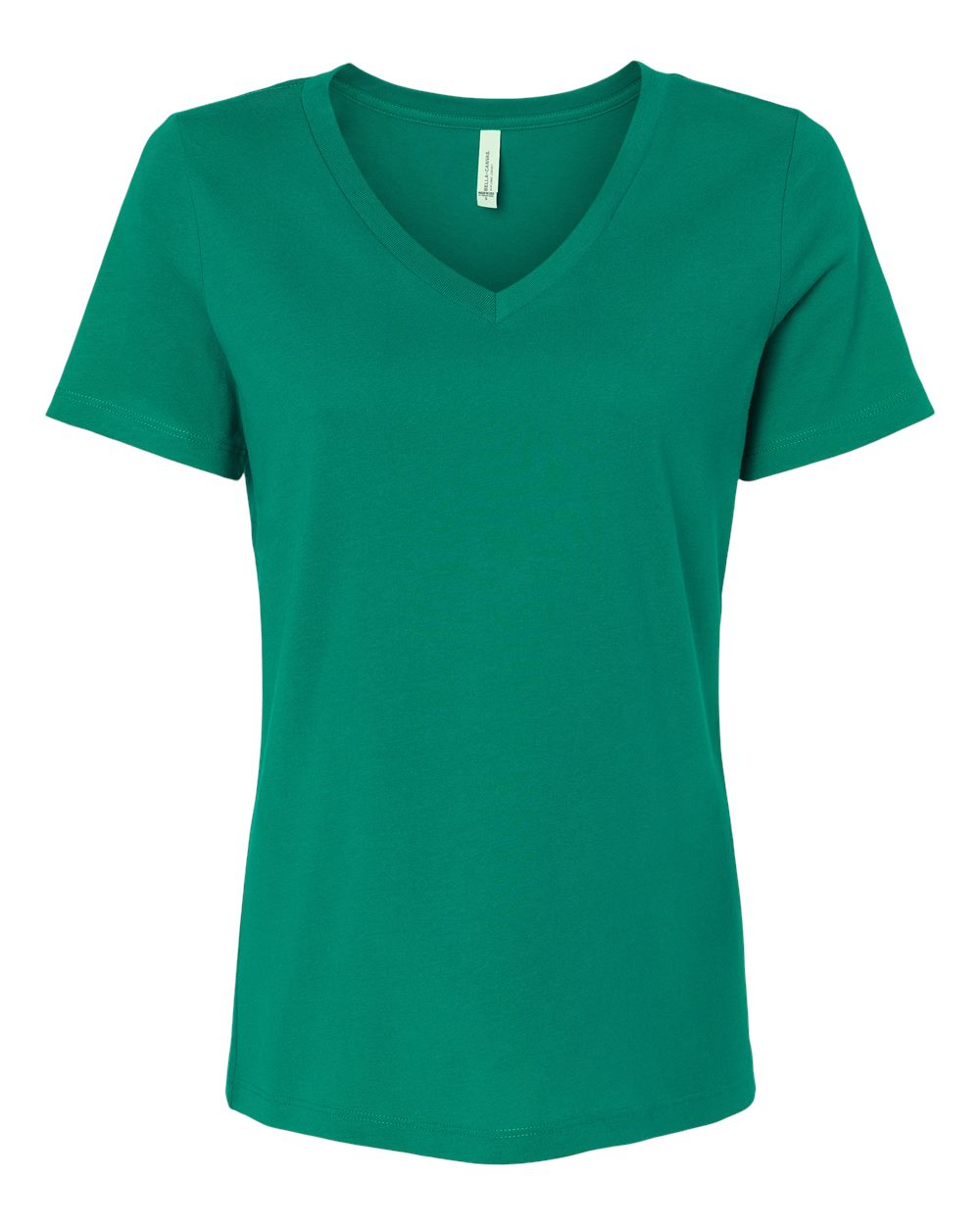 Women’s Relaxed Jersey V-Neck Tee - Front - B87006603 - Kelly