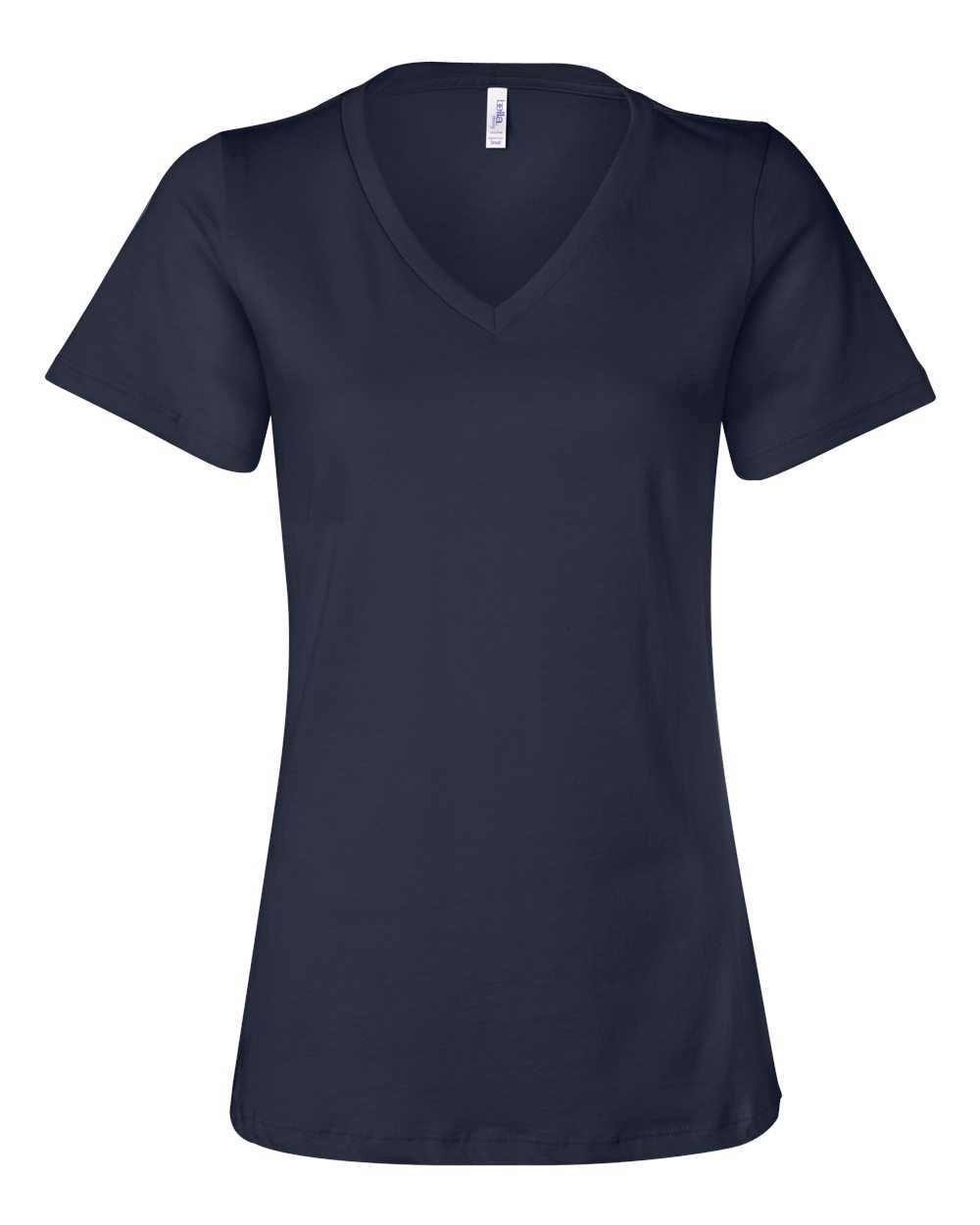 Women’s Relaxed Jersey V-Neck Tee - Front - B87006653 - Navy