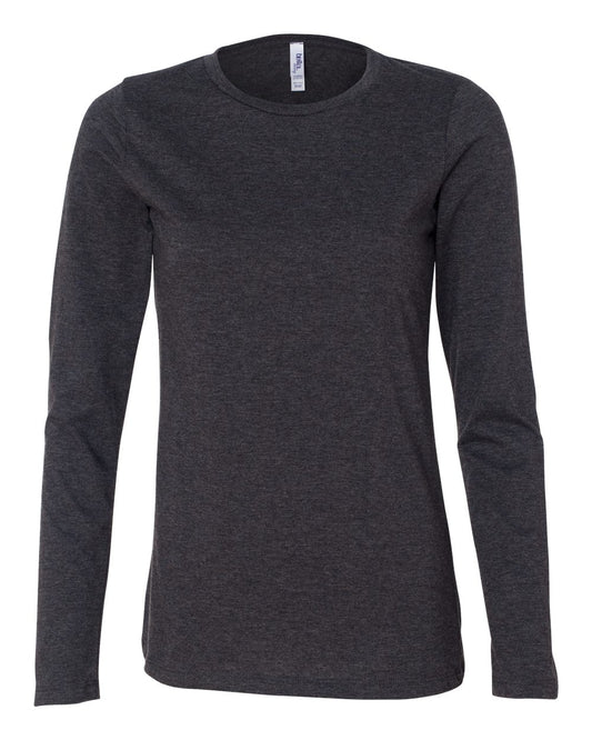 Women’s Relaxed Jersey Long Sleeve Tee - Front - B87106094 - Dark Grey Heather