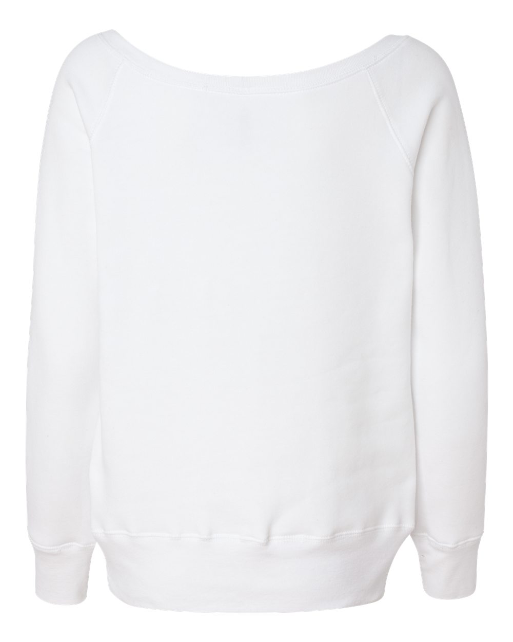 Women’s Sponge Fleece Wide Neck Sweatshirt - Back - B87306003 - Solid White Triblend