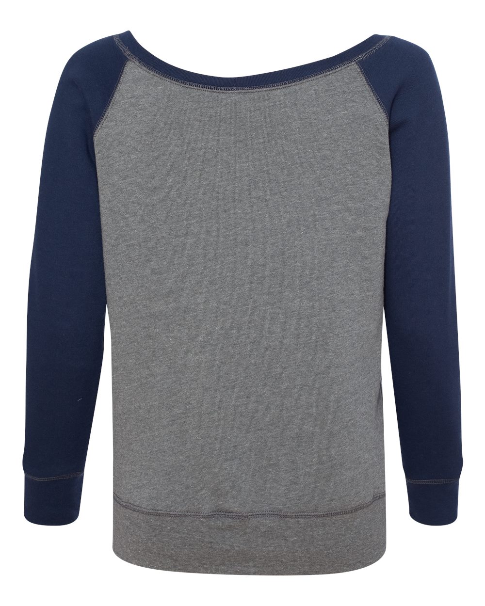 Women’s Sponge Fleece Wide Neck Sweatshirt - Back - B87306083 - Deep Heather/ Navy